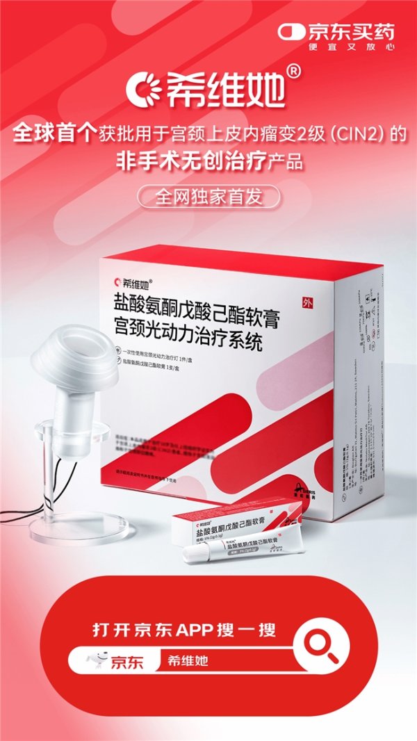 全球首个宫颈癌前病变无创治疗产品希维她在京东健康全渠道独家首发